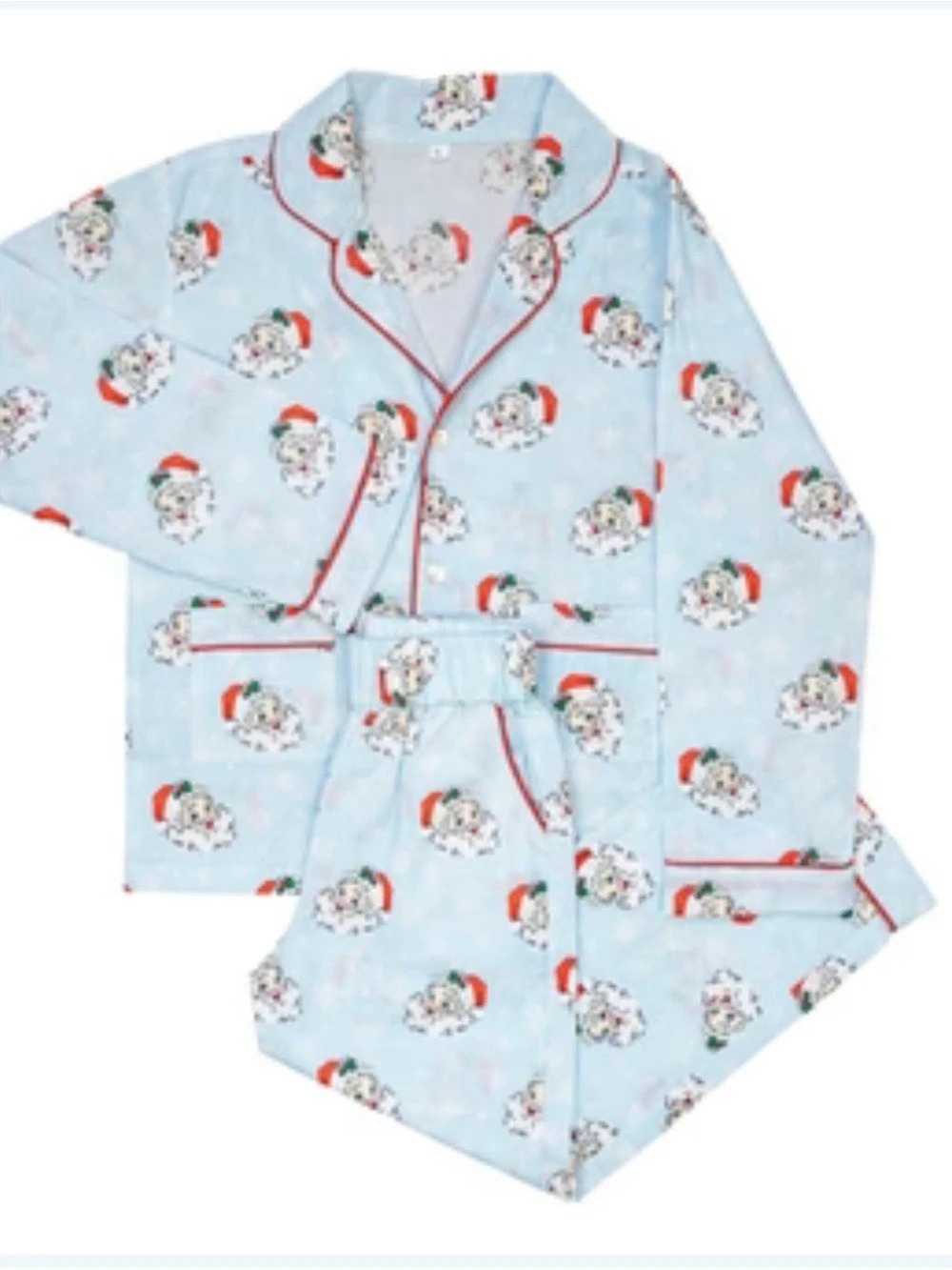 Smockingbird Vintage Santa Christmas Pajamas 4T Blue & Red